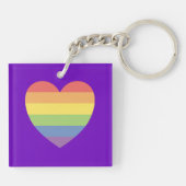 Porte-clés Gay pride Merch Rainbow Heart LGBTQ (Dos)