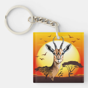 Porte-clés Gazelle Antelope africaine animal sauvage