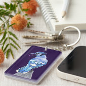 Porte-clés Geai bleu brillant (Devant droit)