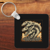 Porte-clés géant monstre Kaiju squelettique de vil (Recto)