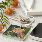 Porte-clés Gecko Crested personnalisé (Devant Droit)