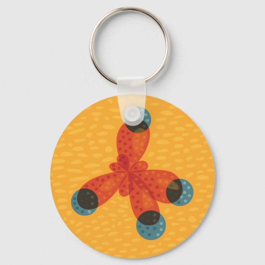 Porte-clés Geek de chimie Molécule de méthane orange (Recto)