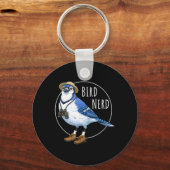 Porte-clés Geek des oiseaux Geai bleu Drôle d'observation d'o (Recto)