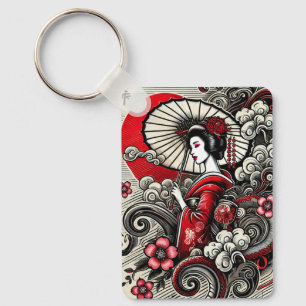 Porte-clés Geisha Art Porte - clé - Elégance japonaise