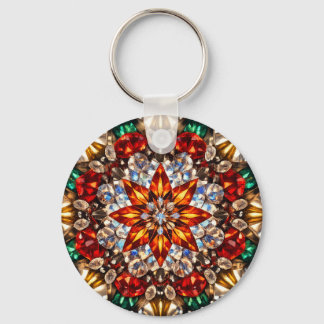 Porte-clés Gem Kaleidoscope Mandala – Sparkling Keychain