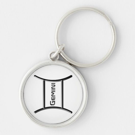 Porte-clés GEMINI, Conception abstraite du signe zodiaque, (Devant)
