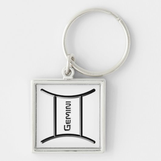 Porte-clés GEMINI, Conception abstraite du signe zodiaque, (Devant)