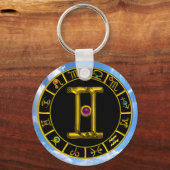 Porte-clés GEMINI GOLD ZODIAC ANNIVERSAIRE JEWEL Astrologie G (Recto)