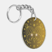Porte-clés Gemini Zodiac Emblem | Minimal Celestial Symbol (Devant gauche)