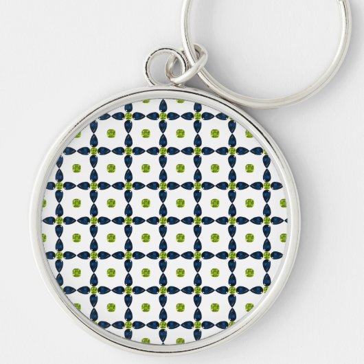 Porte-clés Gemstone Art, bleu et jaune (Devant)