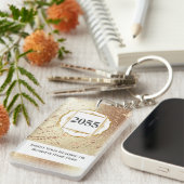 Porte-clés Gemstone noir blanc marbré (Devant droit)