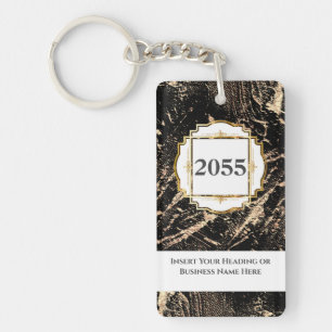 Porte-clés Gemstone noir de marbre faux or