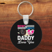 Porte-clés Gender Reveal Dad Est Humor Bows Or Burnouts Daddy (Recto)