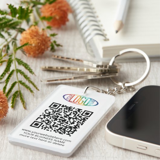 Porte-clés Générateur de code QR et logo commercial Swag prom (Devant droit)