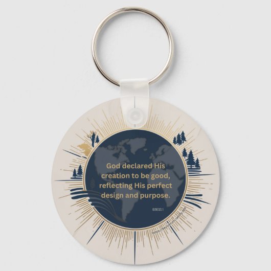 Porte-clés Genèse 1:31 - La création de Dieu était bonne (Recto)