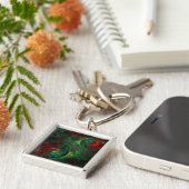 Porte-clés Genesis Green Art Abstrait Small (Côté)