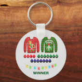 Porte-clés Génial gagnant du concours de pull de Noël Custom (Recto)