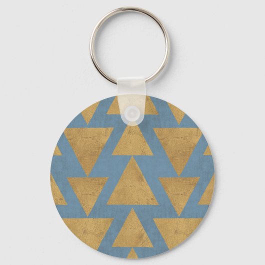 Porte-clés Geo Step extérieur | Motif Gold & Blue (Recto)