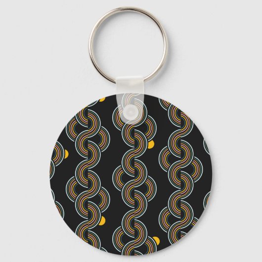Porte-clés Geo Stripe : Design Vintage tendance (Recto)
