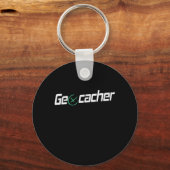 Porte-clés Géocaching avec récepteur GPS et coordonnées (Recto)