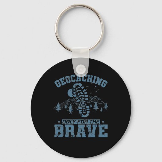 Porte-clés Geocaching Only For the Brave (Recto)