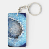 Porte-clés Géode cristal bleu tombé (Dos)