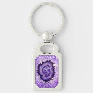 Porte-clés Géode d'agate violet tombé