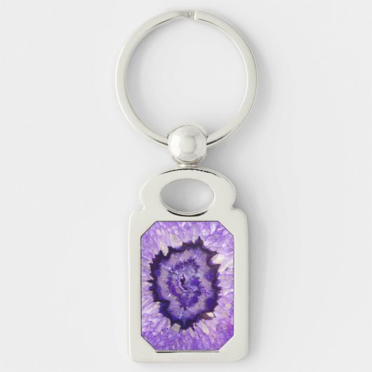 Porte-clés Géode d'agate violet tombé (Devant)