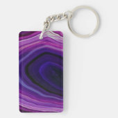 Porte-clés Géode Violet Tourbillonnant Tombé (Dos)
