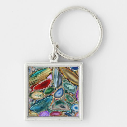 Porte-clés Geodes crystal pattern - Multicolor (Devant)