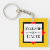 Porte-clés Géographie Bloc de couleurs de l'enseignant (Devant)