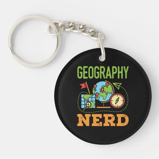 Porte-clés Géographie Nerd (Devant)