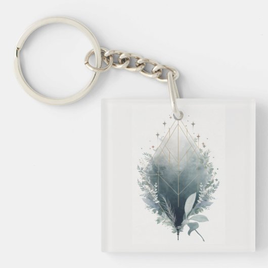 Porte-clés Géométrie Céleste en Fleur (Devant)