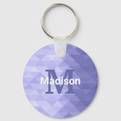 Porte-clés Géométrie de triangle violet carré Monogramme (Recto)