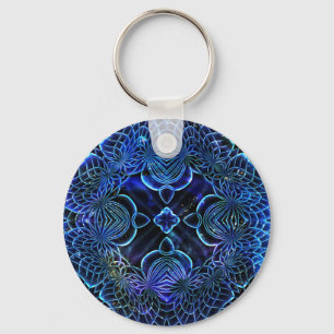 Porte-clés Géométrie galactique électrique grand bleu