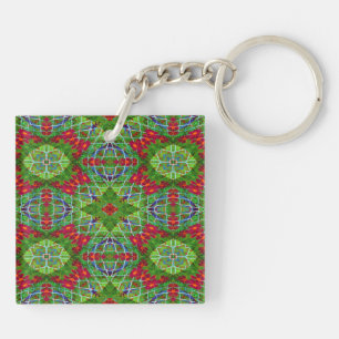 Porte-clés Géométrie rouge, verte et bleue