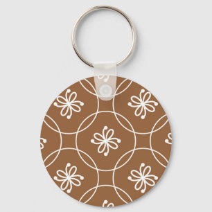 Porte-clés Géométrique florale : motif d'art vintage.