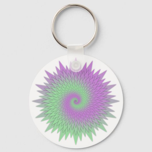 Porte-clés Géométrique Violet et Vert (Recto)