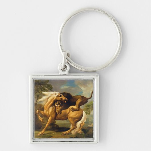 Porte-clés George Stubbs | un lion attaquant un cheval, (Devant)