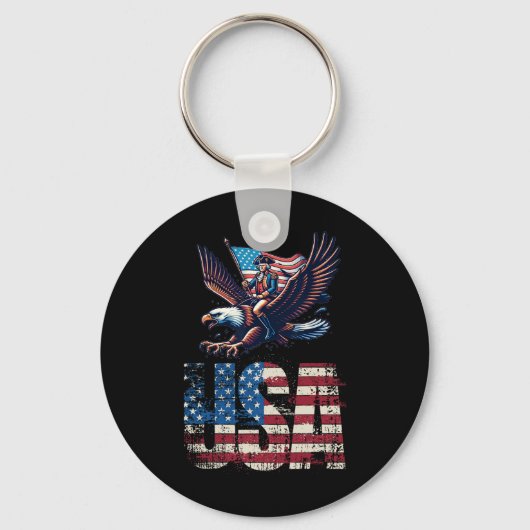 Porte-clés George Washington À cheval Sur Un Aigle 4 juillet (Recto)