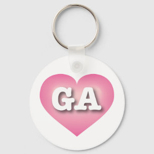 Porte-clés Georgia Pink Fade Heart - J'aime GA