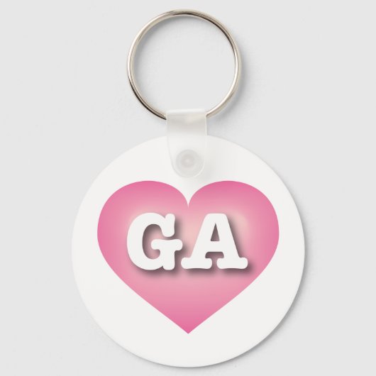 Porte-clés Georgia Pink Fade Heart - J'aime GA (Recto)