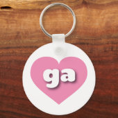 Porte-clés Georgia Pink Heart - J'aime ga (Recto)