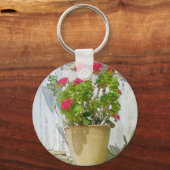Porte-clés Géranium de couleur rouge (Recto)