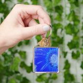 Porte-clés gerbera bleu électrique (main)