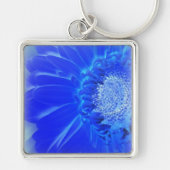 Porte-clés gerbera bleu électrique (Devant)