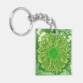 Porte-clés Gerbera Daisy Block Imprimer - vert citron (Devant gauche)
