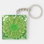Porte-clés Gerbera Daisy Block Imprimer - vert citron (Dos)