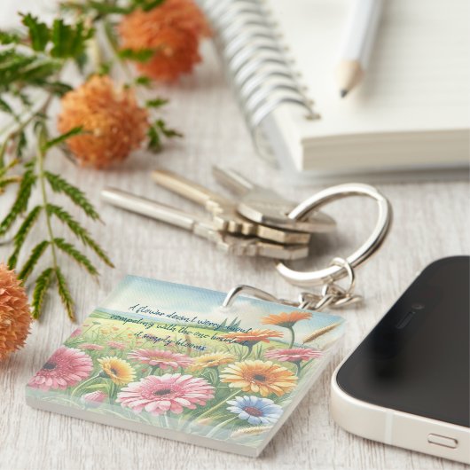 Porte-clés Gerbera Daisy Field & Citation (Devant Droit)