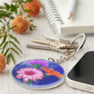 Porte-clés Gerberas Porte - clé Cadeau Belles Fleurs